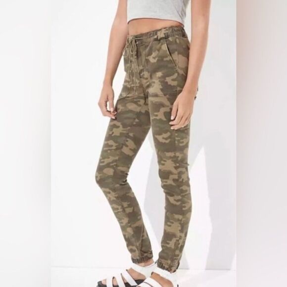 American Eagle Next Level Stretch Jegging Jogger Pants Size 0 Camo Print Stretch - Picture 2 of 10
